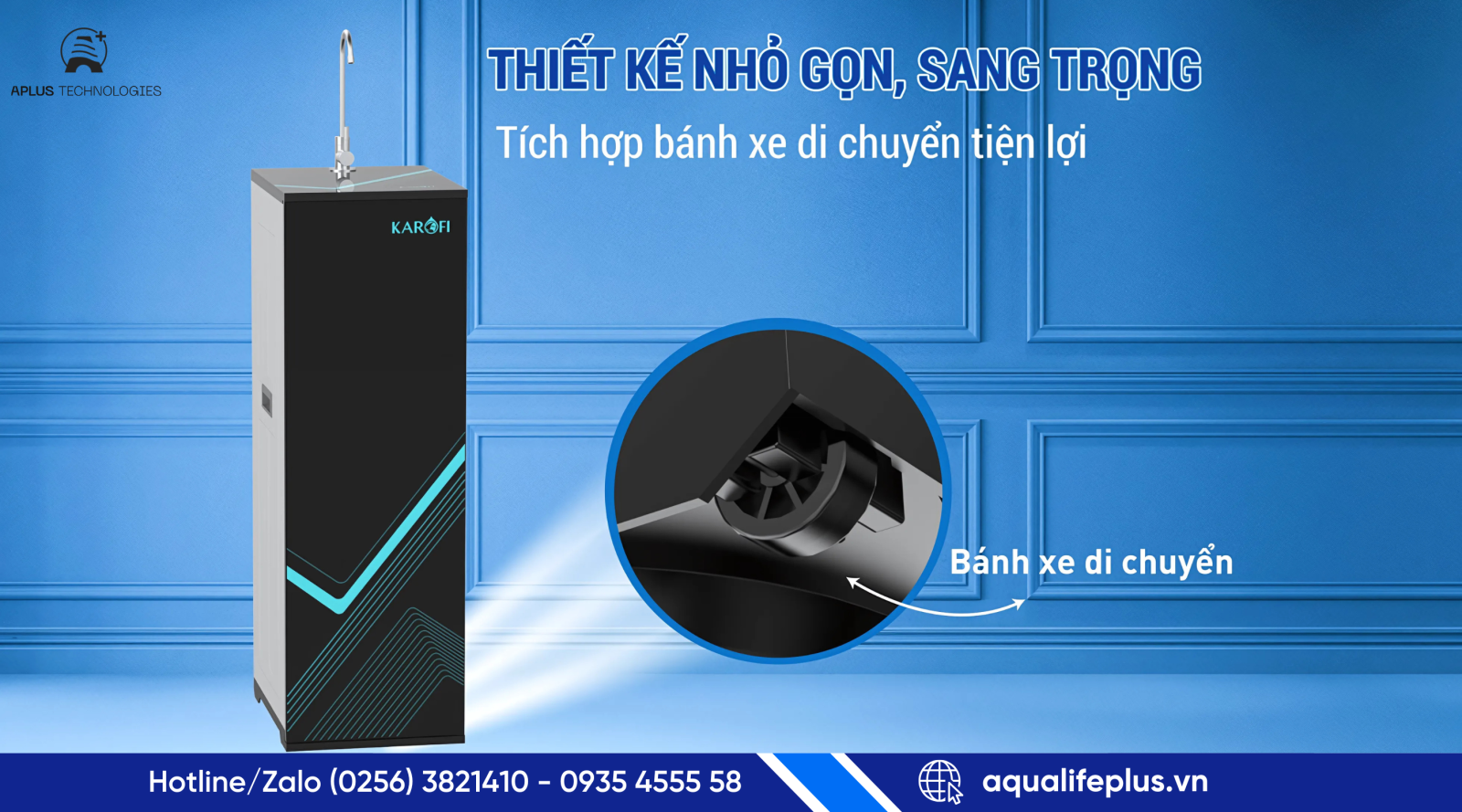 Máy lọc nước thiết kế nhỏ gọn, tiện lợi