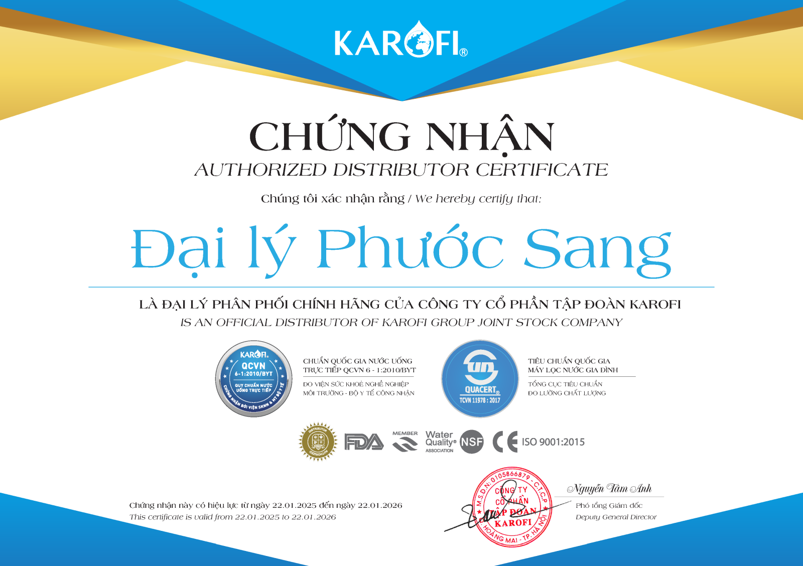 Đại lý phần phối chính thức của Karofi tại Quy Nhơn