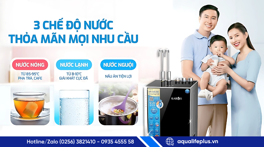 Karofi KAD-M85 với ba chế độ nước - phù hợp với mọi nhu cầu nước